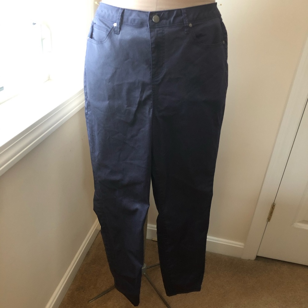Just Fab navy coated jeans. Size 16w